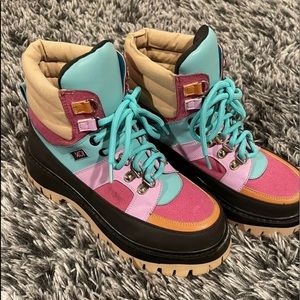 Colorblock boots, size 6